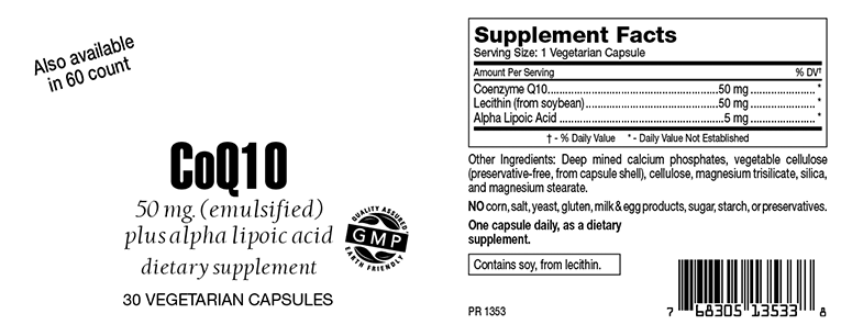 CoQ10 Emulsified Capusles with Lecithin & Alpha Lipoic Acid 50mg