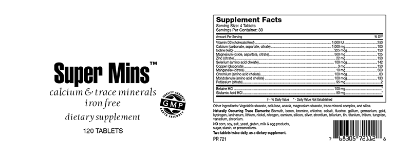 Super Mins Tablets Multi-Mineral with Transporters & Trace Minerals SFB